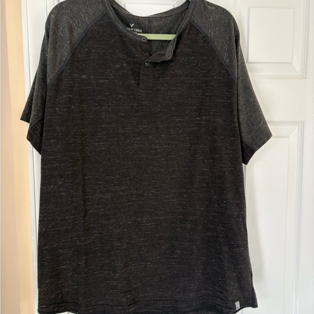American Eagle Outfitters Dark Gray Henley Shirt
